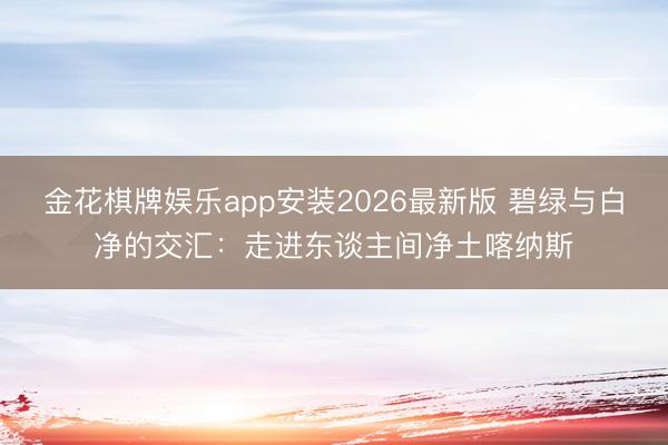 金花棋牌娱乐app安装2026最新版 碧绿与白净的交汇:走进东谈主间净土喀纳斯